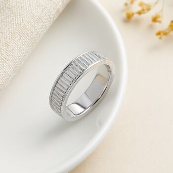 Personalised Mens Sterling Silver Ridged Spinning Ring, 2 of 12