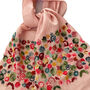 Hand Embroidered 100% Linen Scarf In Blush Pink Floral, thumbnail 5 of 6