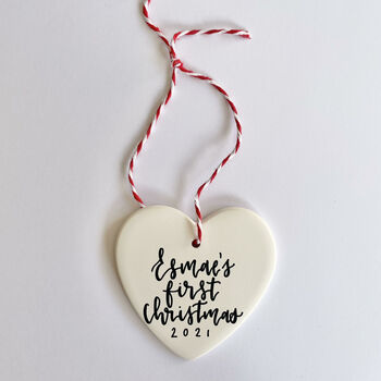 Personalised Ceramic Christmas Heart Decoration 7cm, 4 of 4