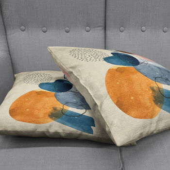 Ivory Cushion Cover With Water Colour Patterned, 4 of 7