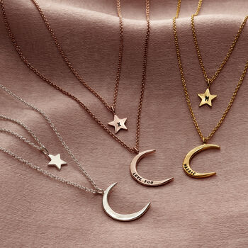 Moon And Star Personalised Layered Necklace Set, 10 of 12