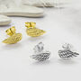 Sterling Silver And Gold Tiny Angel Wing Stud Pack, thumbnail 1 of 5
