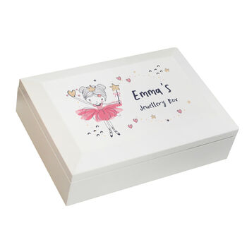 Personalised Princess Ballerina Wooden Jewellery Box, 6 of 6