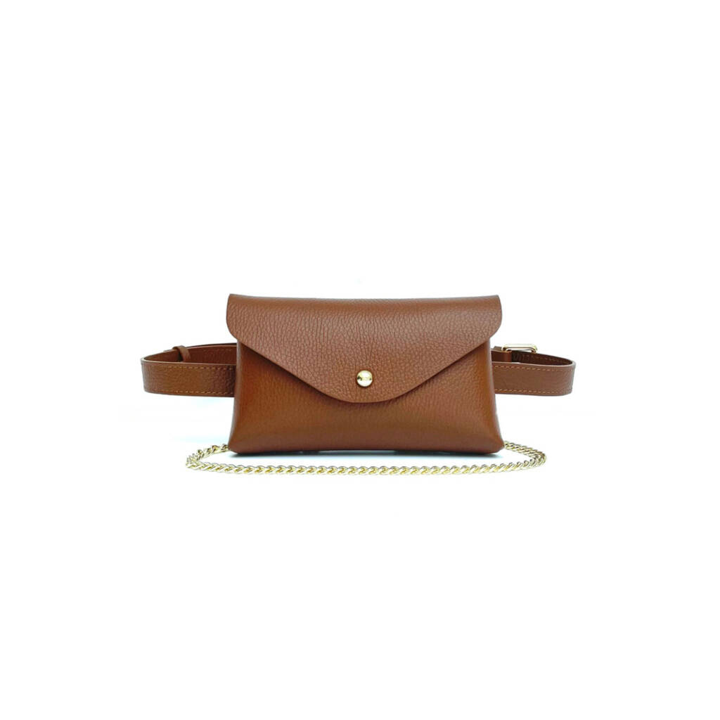 Tan Leather Belt Bag By Apatchy