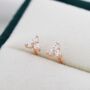 Very Tiny Three Dot Trio Stud Earrings, thumbnail 10 of 12