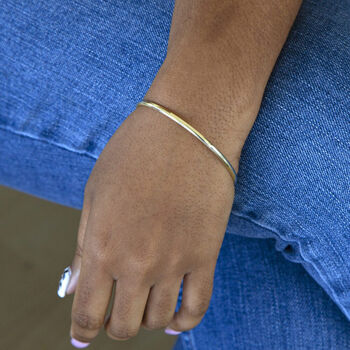 9ct Yellow Gold Domed Tube Bangle, 2 of 3