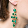 Emerald Gold Plated Chandelier Earrings, thumbnail 4 of 6