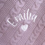 Personalised Dusty Pink Knitted Baby Blanket, thumbnail 5 of 8