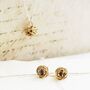 Pearl Birthstone Nest Gold Plated Silver Stud Earrings, thumbnail 3 of 6