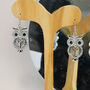 Silver/Gold Plated Encrusted Owl Earrings, thumbnail 9 of 10