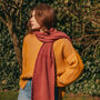 Autumnal Red Rib Knit Scarf, thumbnail 1 of 3