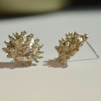 One Of A Kind Coral Reef Inspired Sterling Silver Stud Earrings, 2 of 9