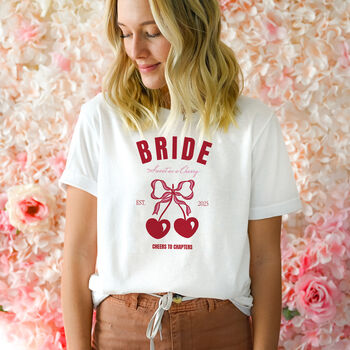 Cute Bride T Shirt Cherry Design Hen Party, 5 of 11