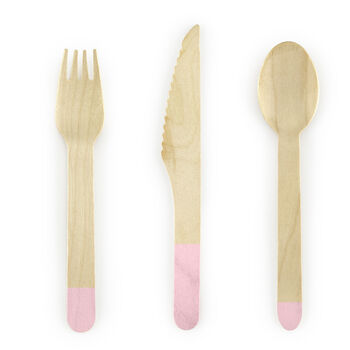 Pastel Tipped Wooden Cutlery, 9 of 10