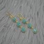 Amazonite Gold Plated Sterling Silver Drop Earrings, thumbnail 5 of 7