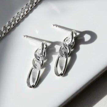 Sterling Silver Figaro Chain Earrings, 5 of 8