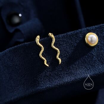 Snake Crawler Earrings In Sterling Silver, 3 of 10