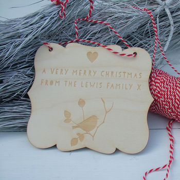 Personalised Engraved Wooden Robin Card, 2 of 2