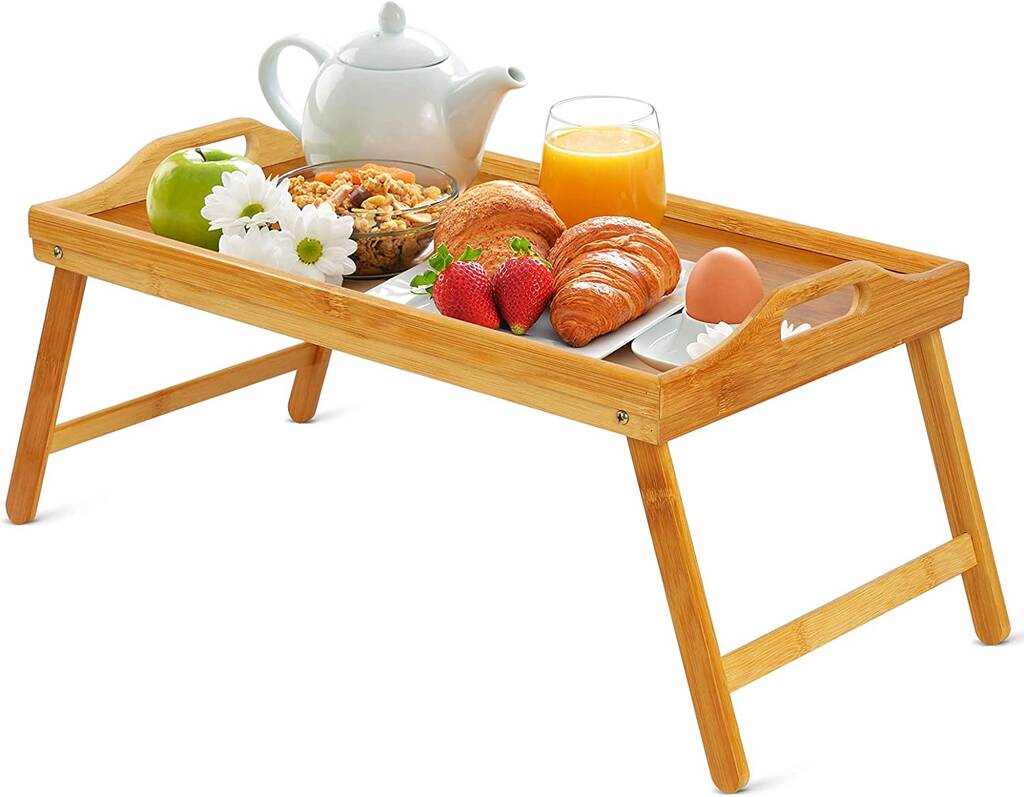 Natural Bamboo Wooden Serving Lap Tray By Momentum