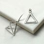 Sterling Silver Triangle Hoops, thumbnail 4 of 6