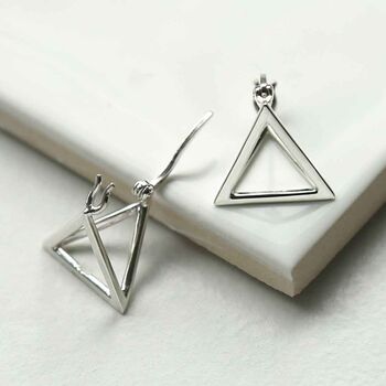 Sterling Silver Triangle Hoops, 4 of 6