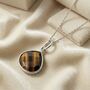 Sterling Silver Tiger's Eye Protection Crystal Necklace, thumbnail 1 of 4