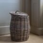 Lidded Wicker Laundry Basket, thumbnail 2 of 4