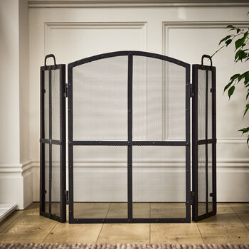 Blacksmith Three Panel Folding Fire Guard, 3 of 6