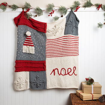 Christmas Gonk Blanket Intermediate Knitting Kit, 3 of 9