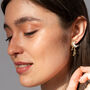 Gold And White Plated Moon And Star Drop Earrings, thumbnail 1 of 8