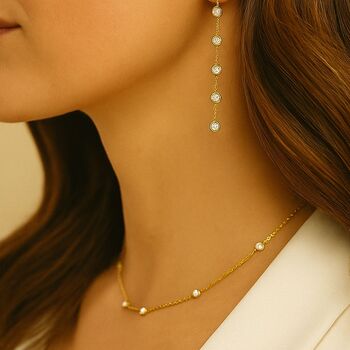 Five Diamond Station Necklace, 2 of 4