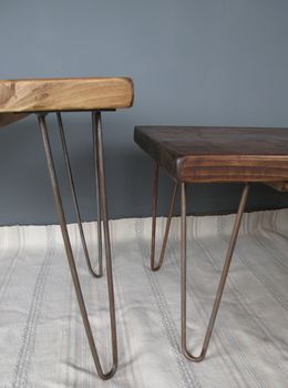 Reclaimed Scaffold Board Hairpin Leg Coffee Table, 4 of 5