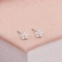 4mm Sterling Silver White Daisy Stud Earrings, thumbnail 1 of 6