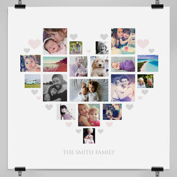 Personalised Heart Family Photo Collage, 6 of 8