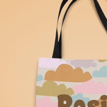 Personalised Retro Clouds Canvas Tote Shopper Bag, 2 of 3
