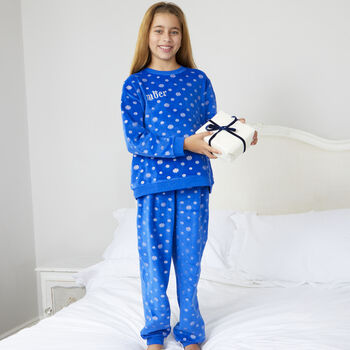 Personalised Matching Mum And Child Snowflake Pyjamas, 4 of 9