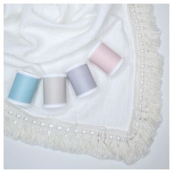 Personalised Baby Muslin Blanket In Soft Beige, 8 of 8