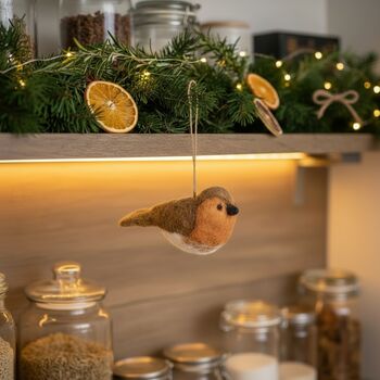 Handmade Felt Pamela The Robin Hanging Decoration, 4 of 4