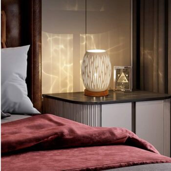 Strip Shape Metal Lampshade Bedside Table Lamp, 2 of 7