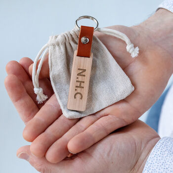 Personalised Initials Wooden Keyring, 3 of 4