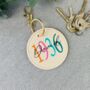 Personalised 90th Birthday Birth Year Keyring, thumbnail 1 of 2