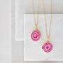 Gold Plate Xl Length Mini Pink Agate Pendant Necklace, thumbnail 1 of 5