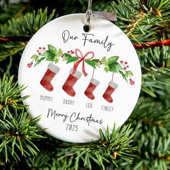 Personalised Christmas Stockings Family Bauble, 5 of 5