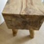 Solid Teak Root Square Chunky Table Stool – Natural Wood, thumbnail 7 of 12