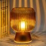 Battery Operated Glass Amber Table Lamp, thumbnail 1 of 7