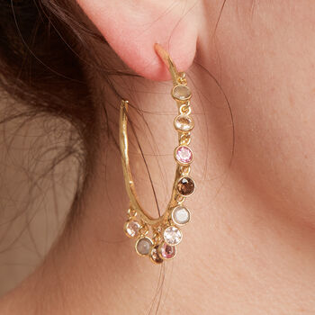 Amethyst, Topaz Citrine Gold Plated Silver Earrings, 7 of 8