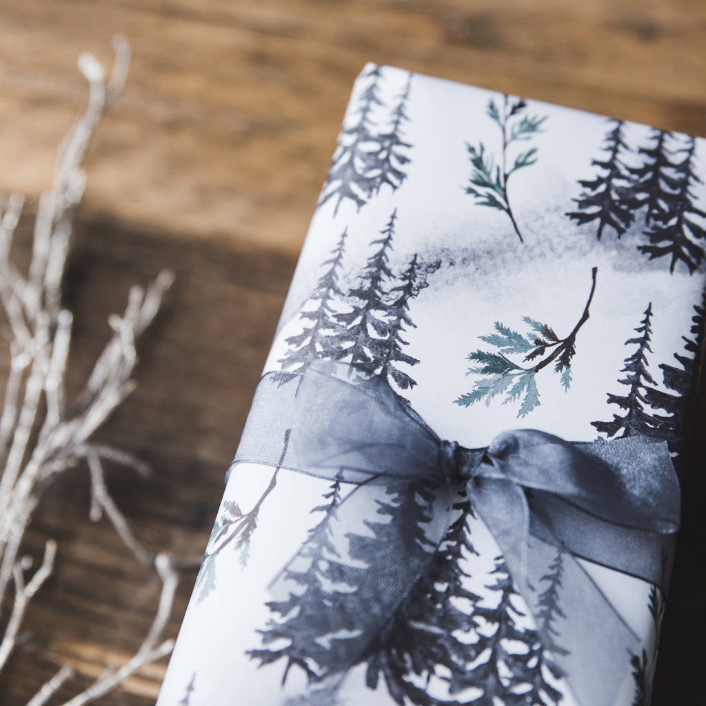 Watercolour Forest Christmas Wrapping Paper By I Am Nat | notonthehighstreet.com