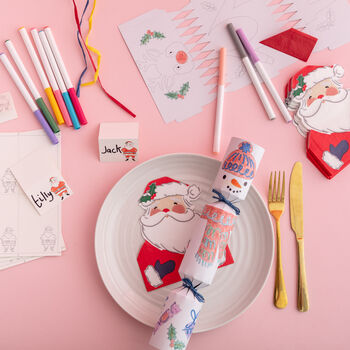 Christmas Santa Shaped Napkins And Place Cards, 2 of 5