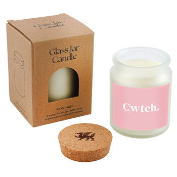 No Place Like Wales Cwtch Large Scented Clear Candle Box, 2 of 2