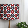 Drum Lampshade, Poppy In Red And Blue, thumbnail 2 of 2